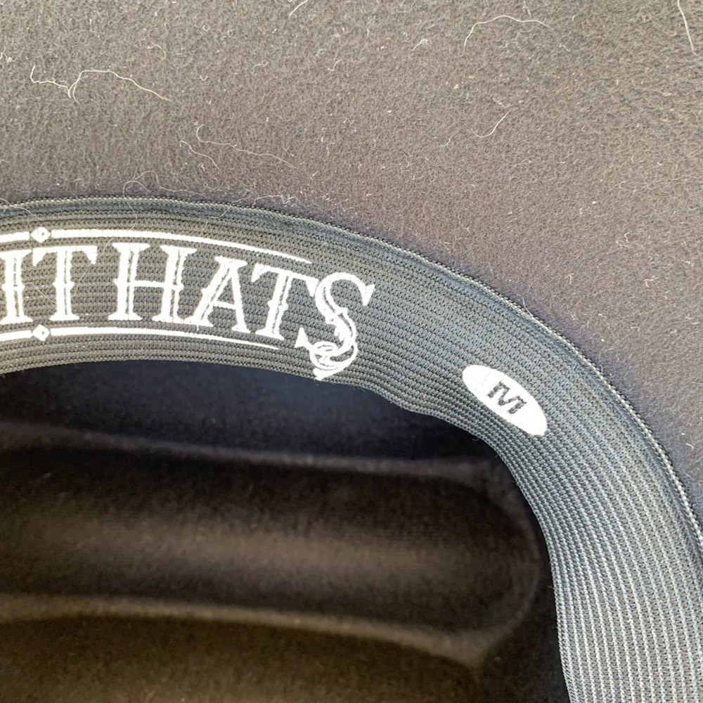 Summit Hats Black Cowboy Hat Western M Felt Leather Embellished VTG Boho wool - Picture 10 of 14